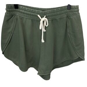 Aerie Womens Size S Dolphin Lounge Shorts Green Sporty Earthy Boho Travel Summer